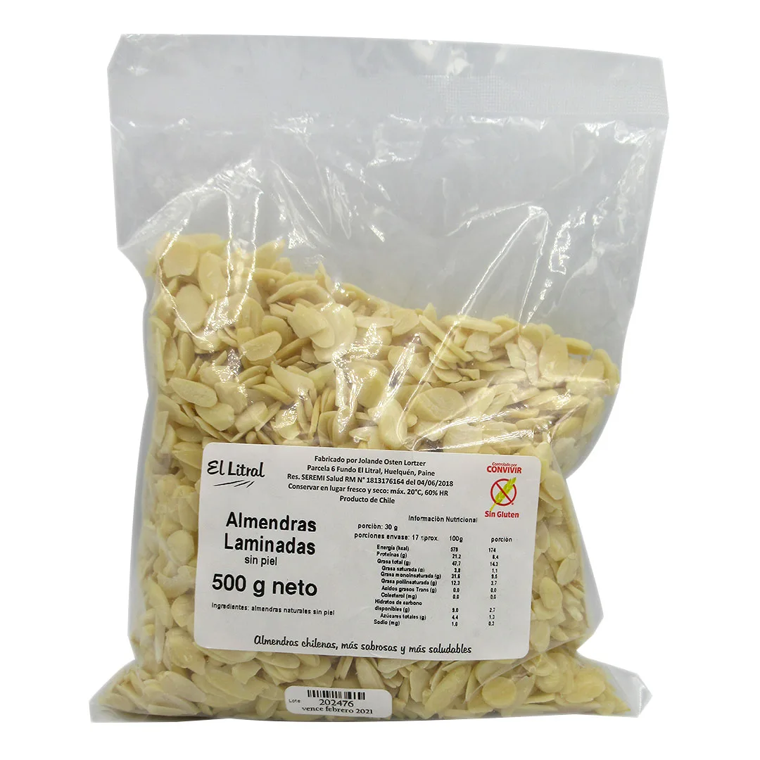 Almendras laminadas sin gluten (500g) El litral
