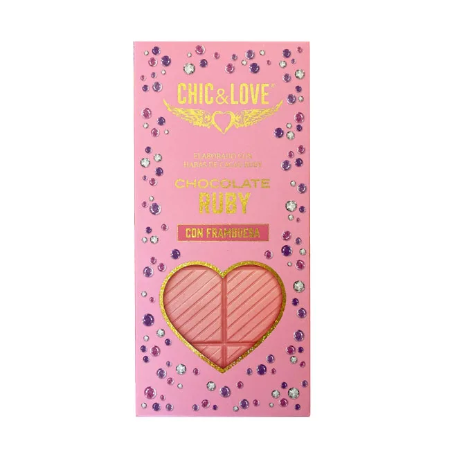 Chocolate Ruby con Frambuesa sin Gluten 100 g