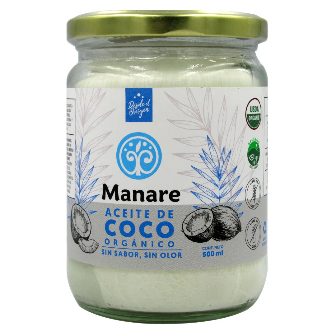 Aceite de coco sin olor y sin sabor (500ml) Manare