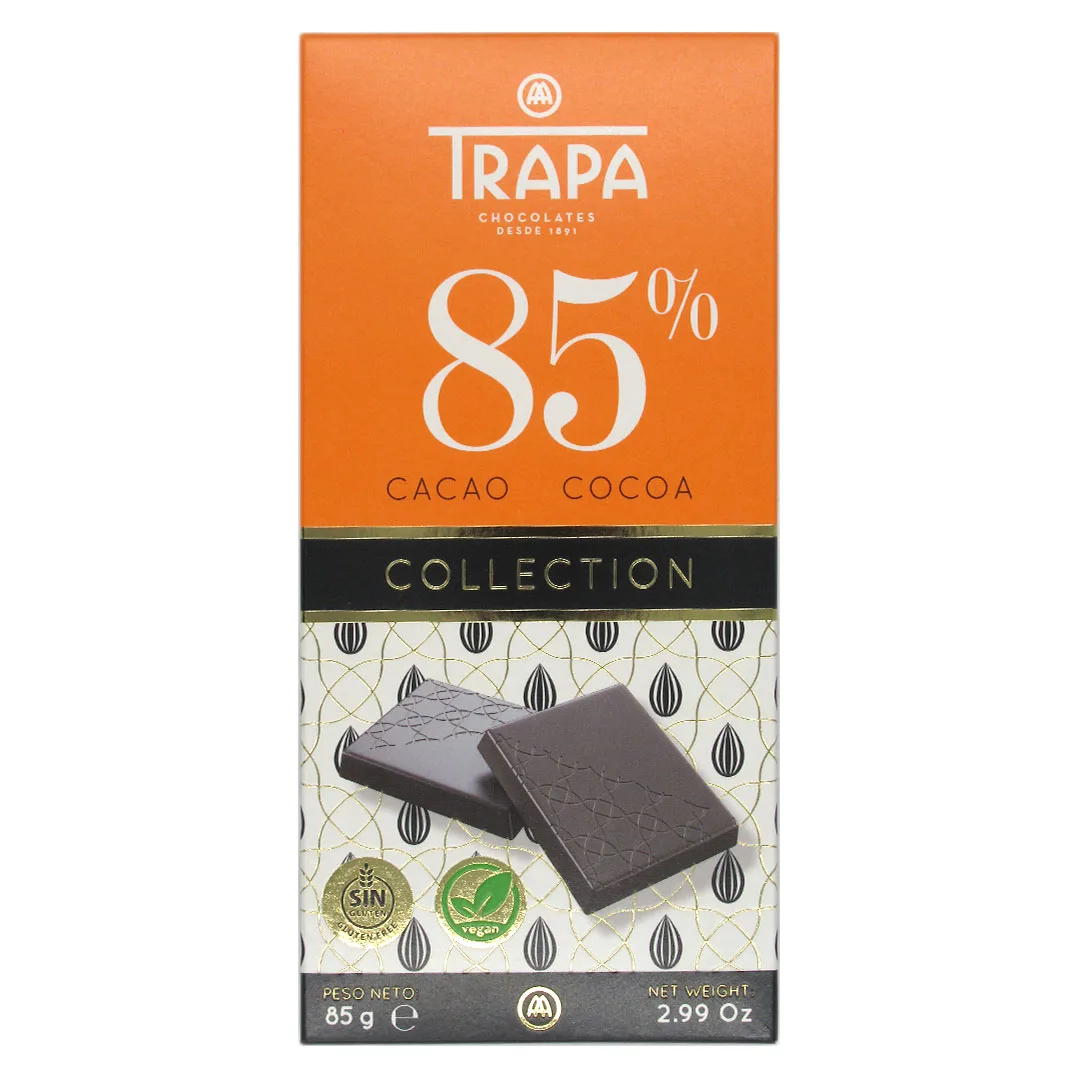 Barra de Chocolate 85% Cacao Collection Sin Gluten Vegano 85 gr